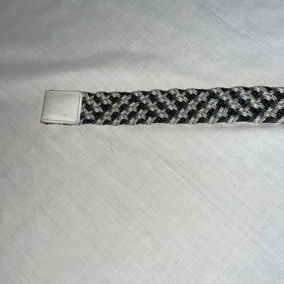 Under Armour Stretchy Belt Men’s Size 45” Gray White Fabric Adjustable Buckle - Picture 7 of 12